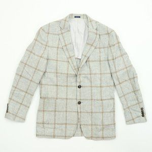 Peter Millar Men 38 R Alpaca Wool Winter Excursionist Blazer Gray Brown Plaid